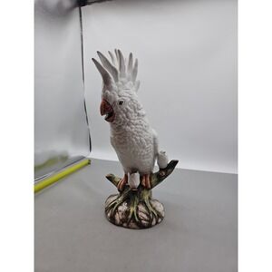 Ethan Allen Vintage 15" White Cockatoo Ceramic Figurine Italy Numbered Old Money